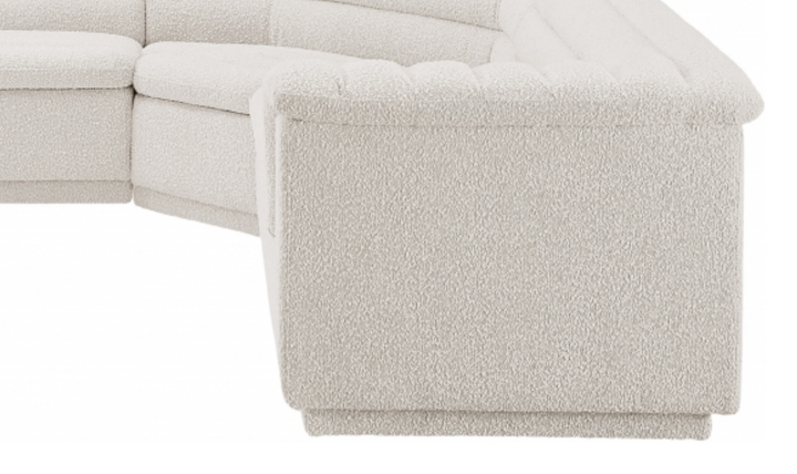 Meridian Cascade Boucle Fabric Upholstered 3pc. Modular Sectional