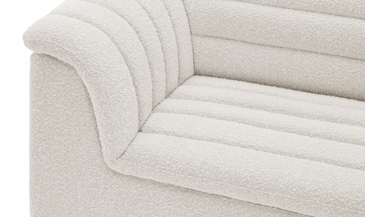 Meridian Cascade Boucle Fabric Upholstered 3pc. Modular Sectional