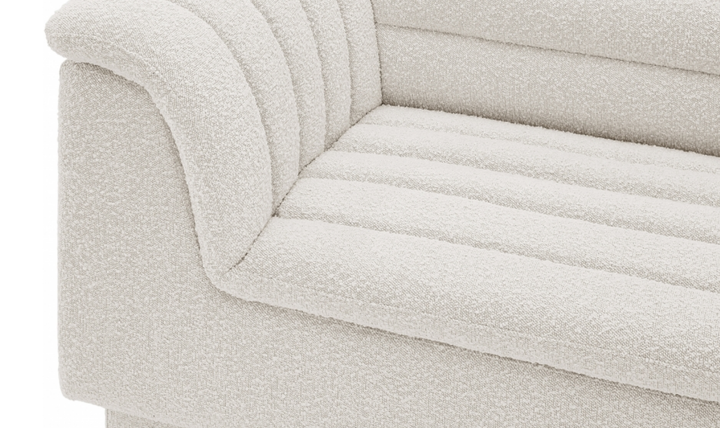 Meridian Cascade Boucle Fabric Upholstered 3pc. Modular Sectional