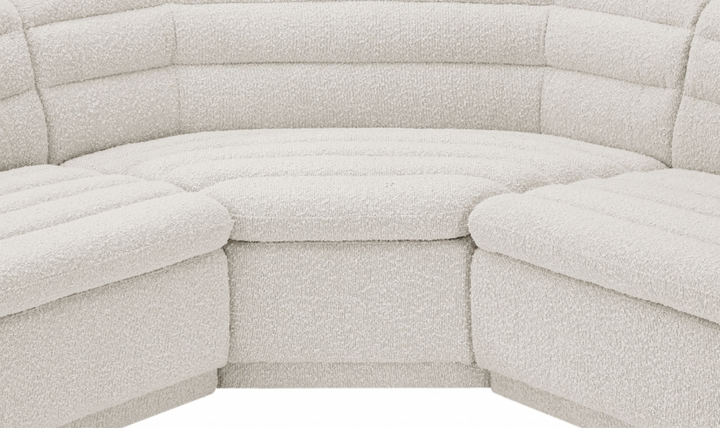 Meridian Cascade Boucle Fabric Upholstered 3pc. Modular Sectional