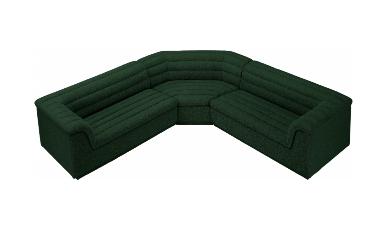Meridian Cascade Boucle Fabric Upholstered 3pc. Modular Sectional