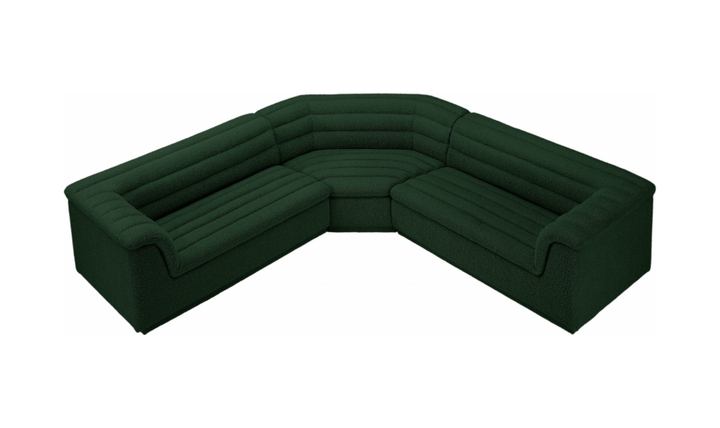 Meridian Cascade Boucle Fabric Upholstered 3pc. Modular Sectional