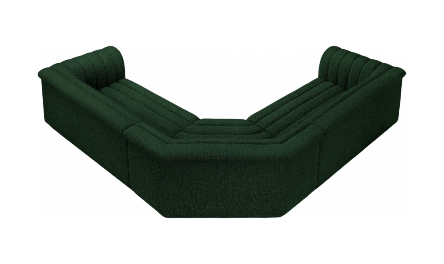 Meridian Cascade Boucle Fabric Upholstered 3pc. Modular Sectional