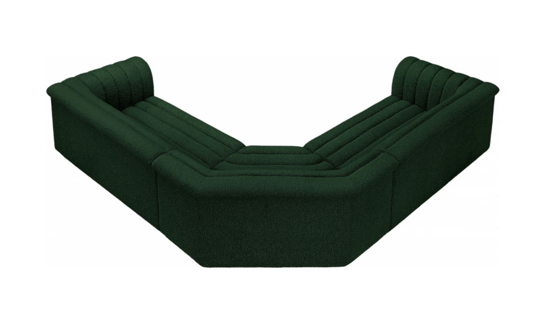 Meridian Cascade Boucle Fabric Upholstered 3pc. Modular Sectional