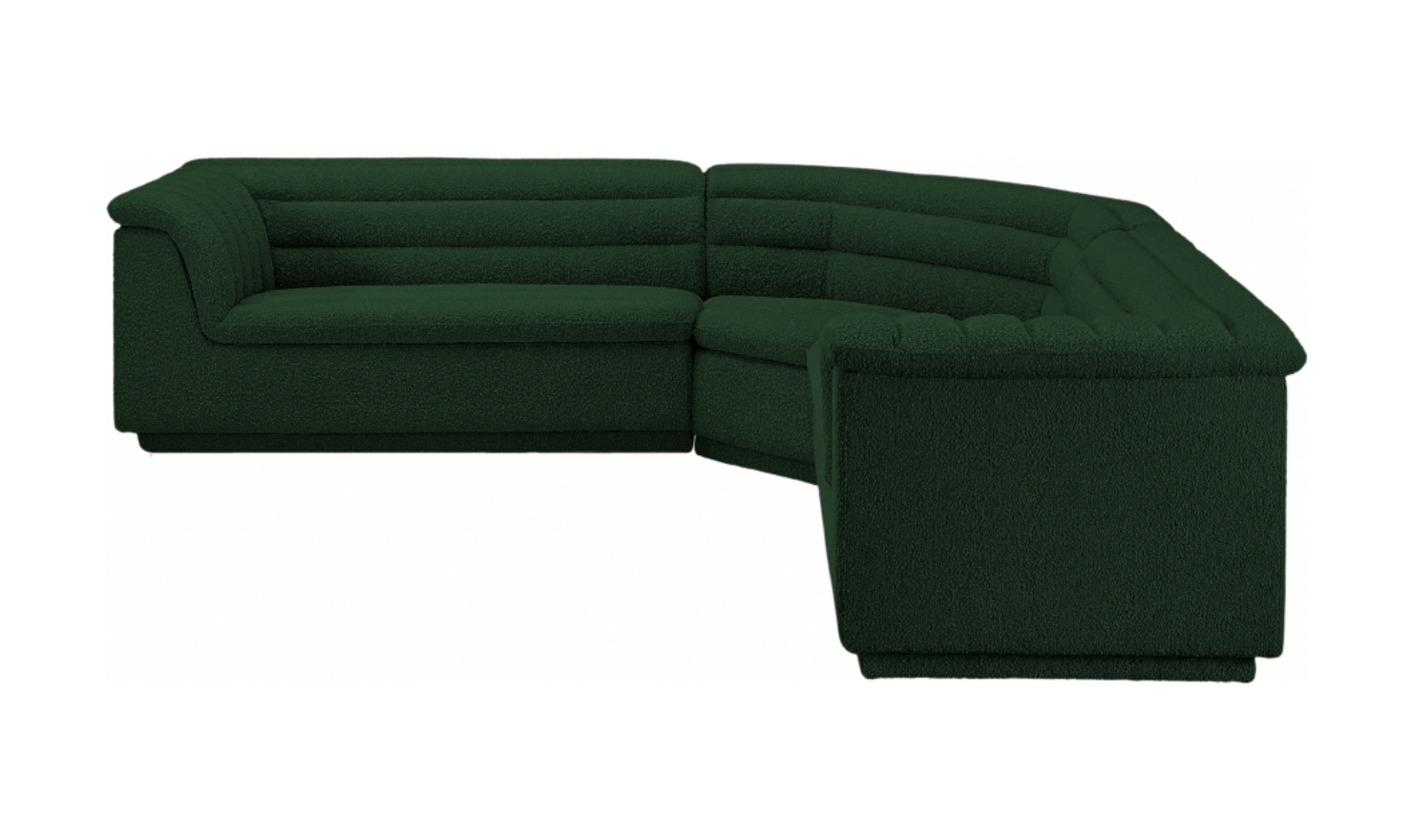 Meridian Cascade Boucle Fabric Upholstered 3pc. Modular Sectional