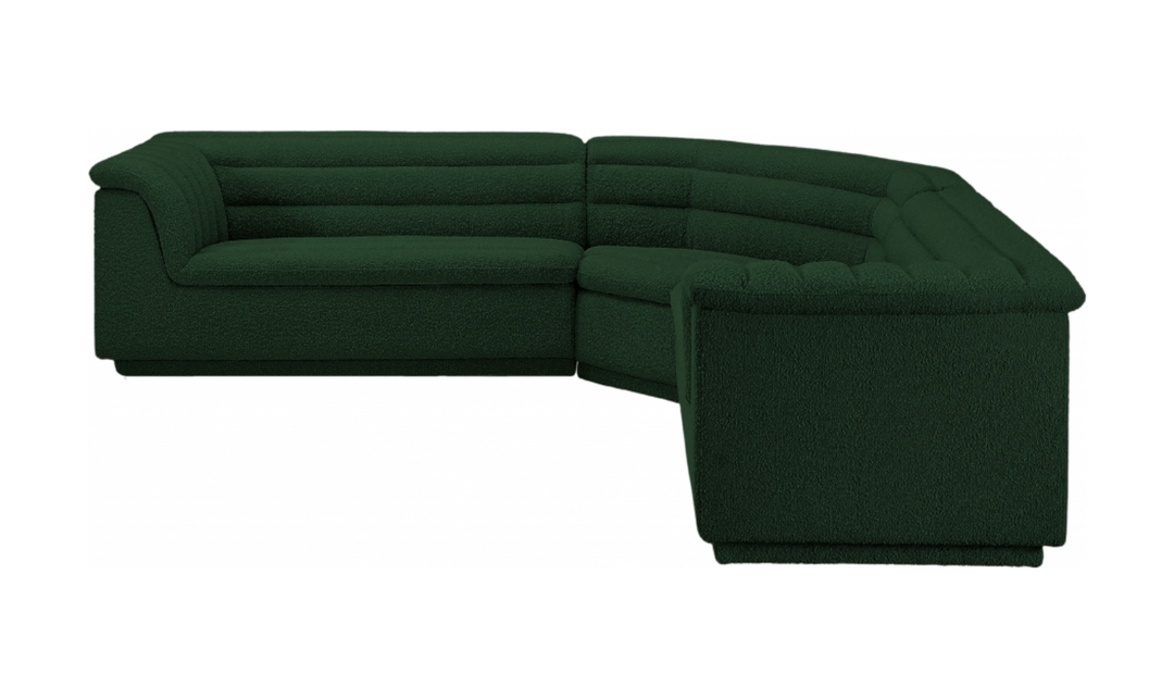Meridian Cascade Boucle Fabric Upholstered 3pc. Modular Sectional