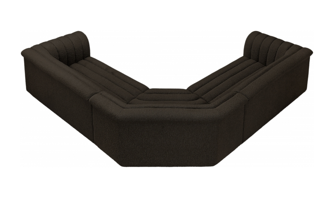 Meridian Cascade Boucle Fabric Upholstered 3pc. Modular Sectional