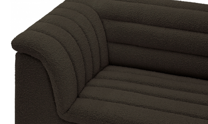 Meridian Cascade Boucle Fabric Upholstered 3pc. Modular Sectional