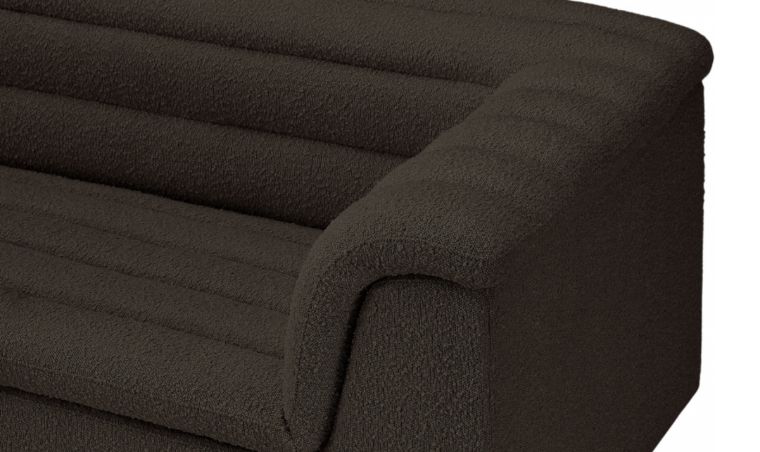 Meridian Cascade Boucle Fabric Upholstered 3pc. Modular Sectional