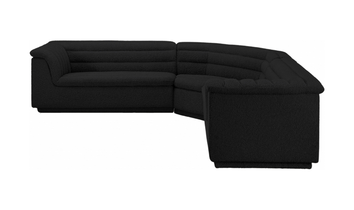 Meridian Cascade Boucle Fabric Upholstered 3pc. Modular Sectional
