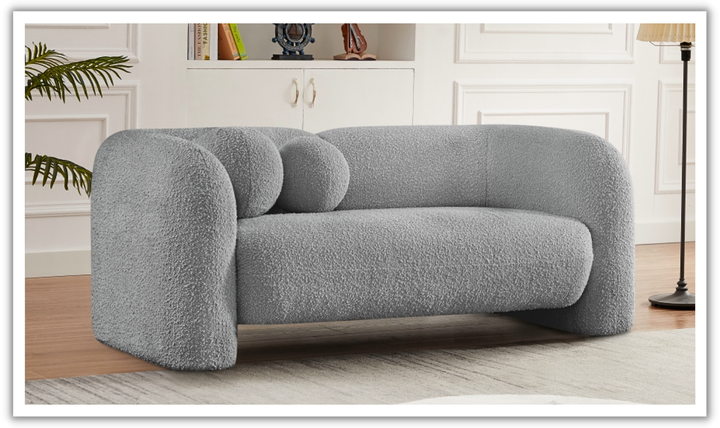 Meridian Emory Boucle Fabric Upholstered Loveseat