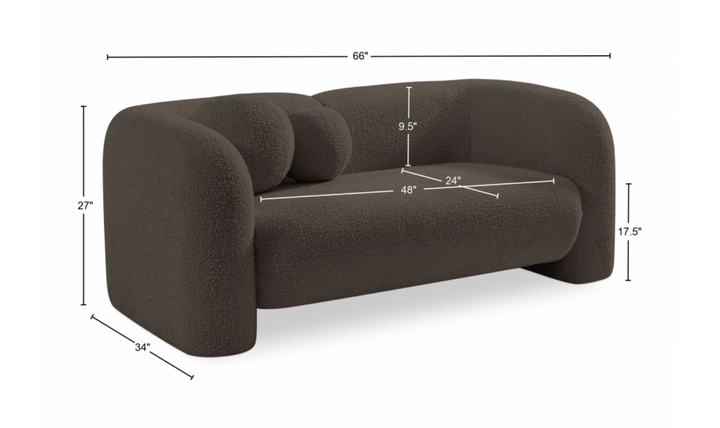 Meridian Emory Boucle Fabric Upholstered Loveseat
