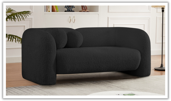 Meridian Emory Boucle Fabric Upholstered Loveseat
