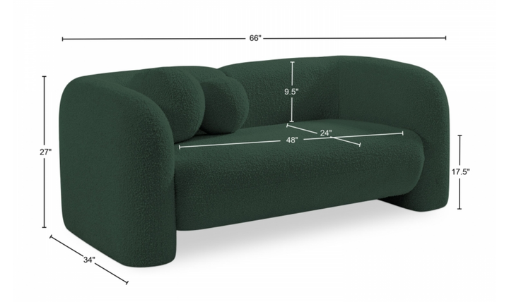 Meridian Emory Boucle Fabric Upholstered Loveseat