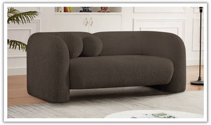 Meridian Emory Boucle Fabric Upholstered Loveseat