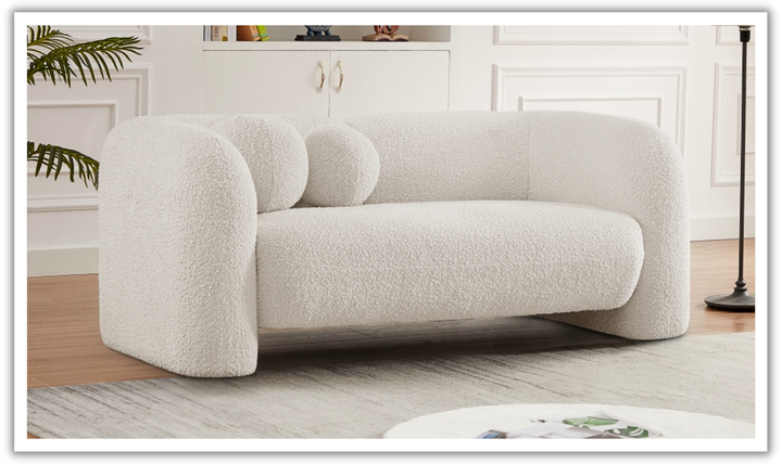 Meridian Emory Boucle Fabric Upholstered Loveseat
