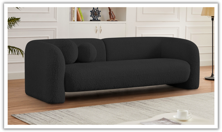 Meridian Emory Boucle Fabric Upholstered Sofa