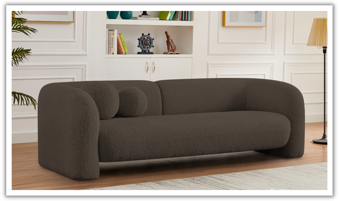 Meridian Emory Boucle Fabric Upholstered Sofa