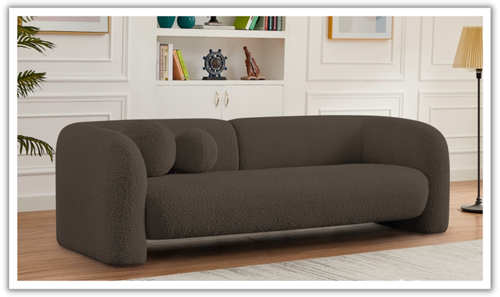 Meridian Emory Boucle Fabric Upholstered Sofa