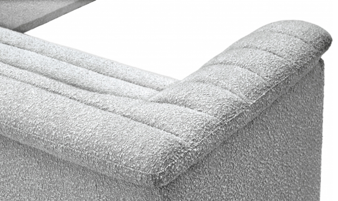 Meridian Cascade Boucle Fabric Upholstered 3pc. Modular Sectional