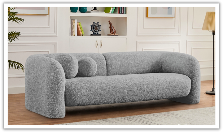 Meridian Emory Boucle Fabric Upholstered Sofa