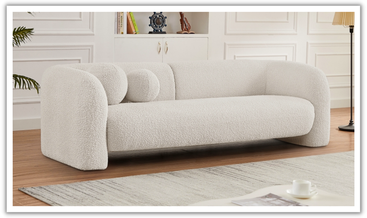 Meridian Emory Boucle Fabric Upholstered Sofa