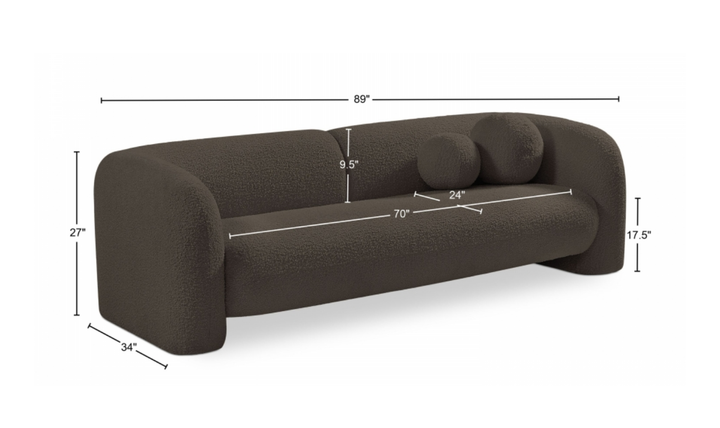 Meridian Emory Boucle Fabric Upholstered Sofa