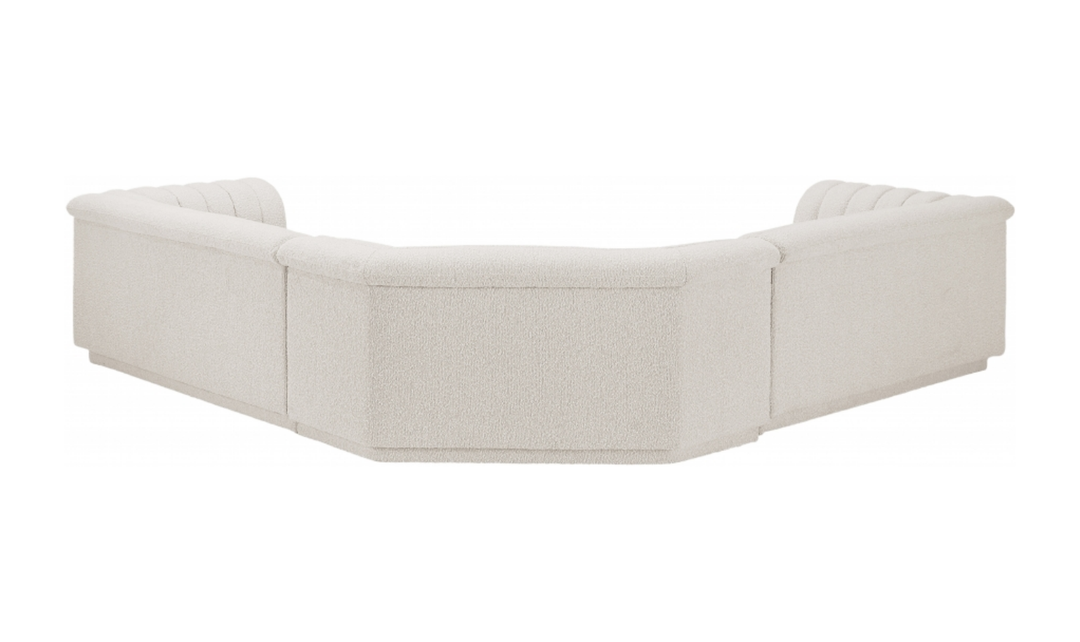Meridian Cascade Boucle Fabric Upholstered 3pc. Modular Sectional