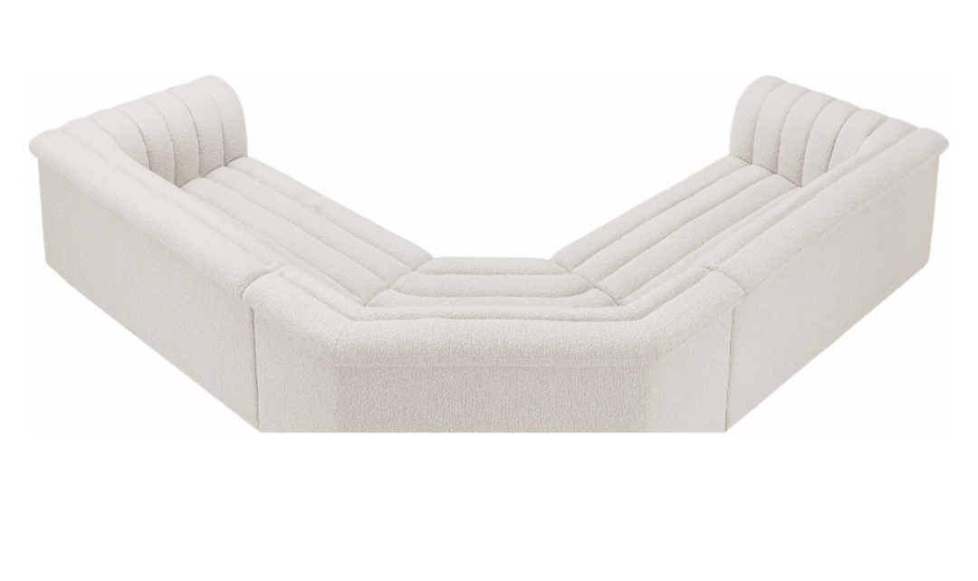 Meridian Cascade Boucle Fabric Upholstered 3pc. Modular Sectional