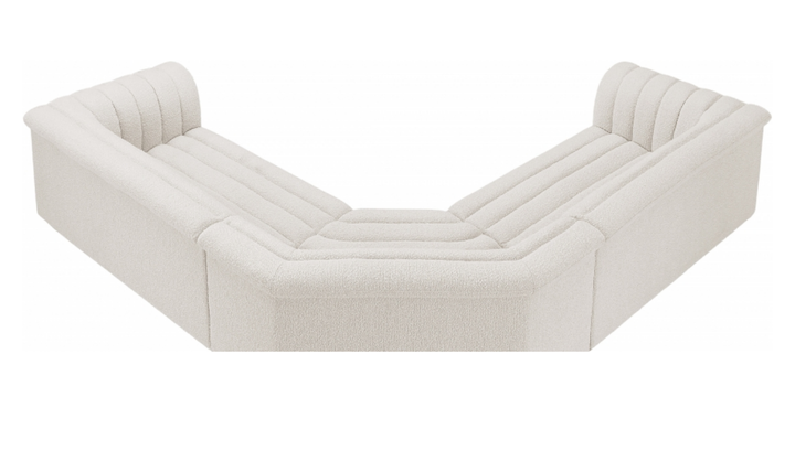 Meridian Cascade Boucle Fabric Upholstered 3pc. Modular Sectional
