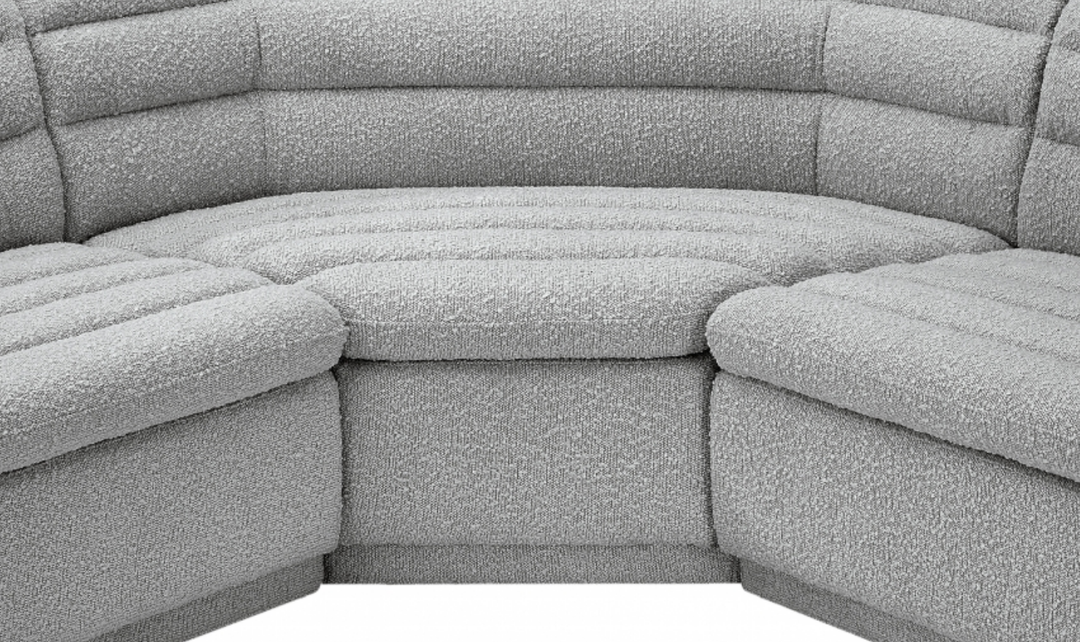 Meridian Cascade Boucle Fabric Upholstered 3pc. Modular Sectional