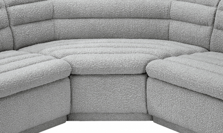Meridian Cascade Boucle Fabric Upholstered 3pc. Modular Sectional