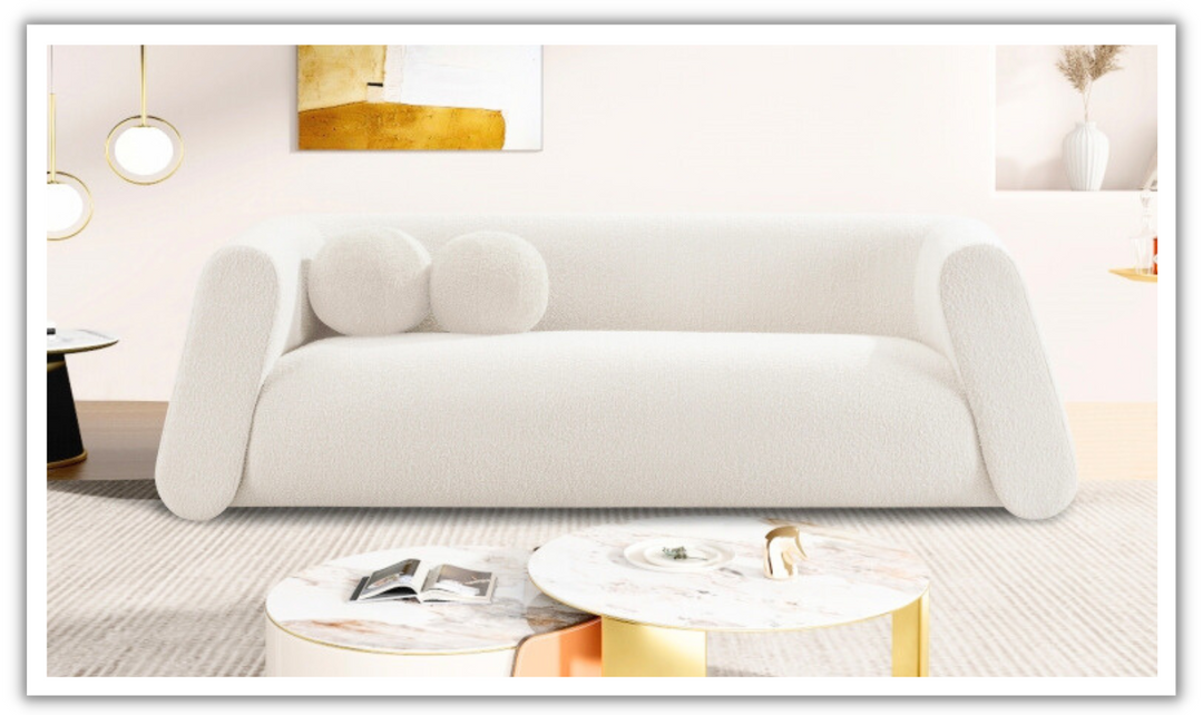 Meridian Furniture Abbington Boucle Fabric Loveseat-jennifer furniture