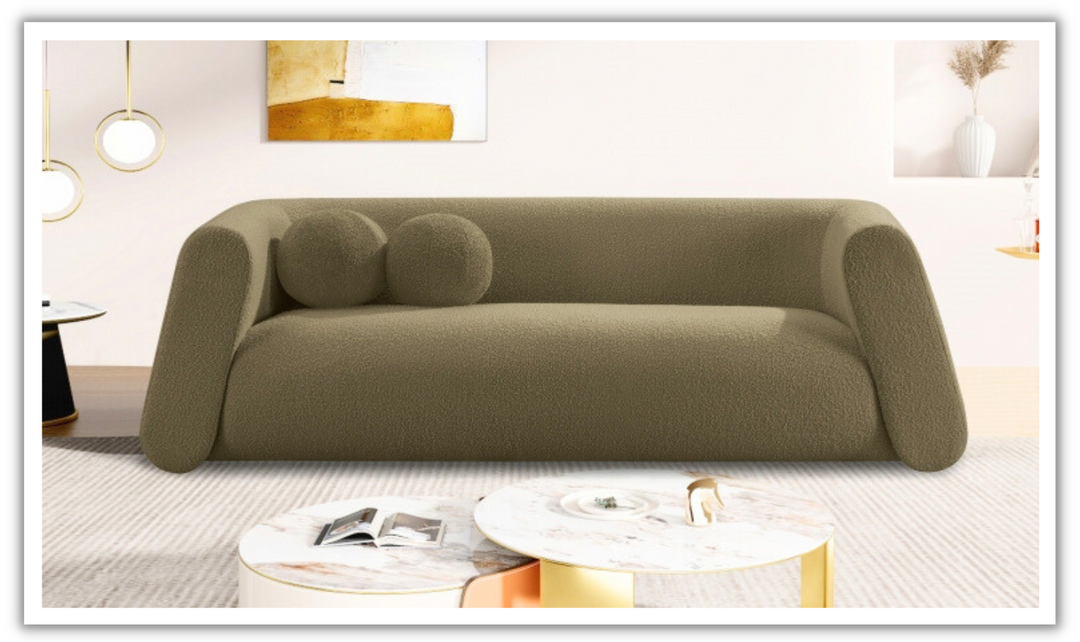 Meridian Furniture Abbington Boucle Fabric Sofa With Four Color Options