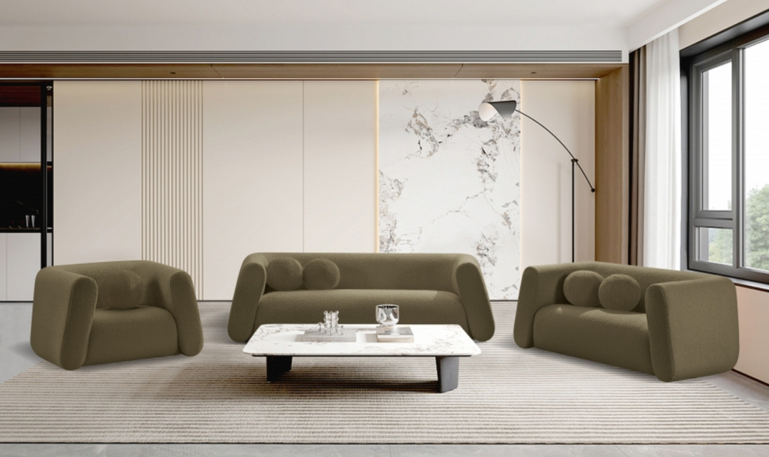 Meridian Furniture Abbington Boucle Fabric Sofa With Four Color Options