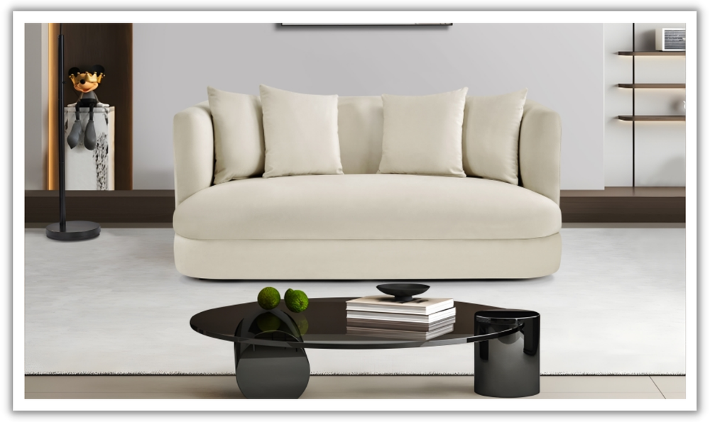 Meridian Furniture Alder 2-Seater Velvet Upholstered Loveseat-Jennifer Furniture
