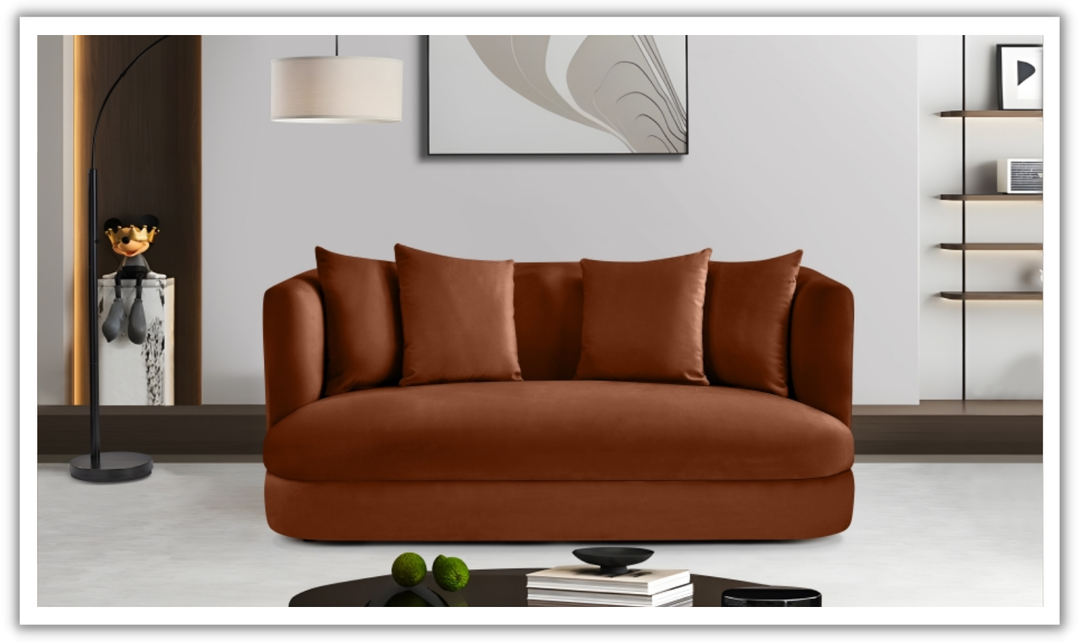 Meridian Furniture Alder 2-Seater Velvet Upholstered Loveseat-Jennifer Furniture