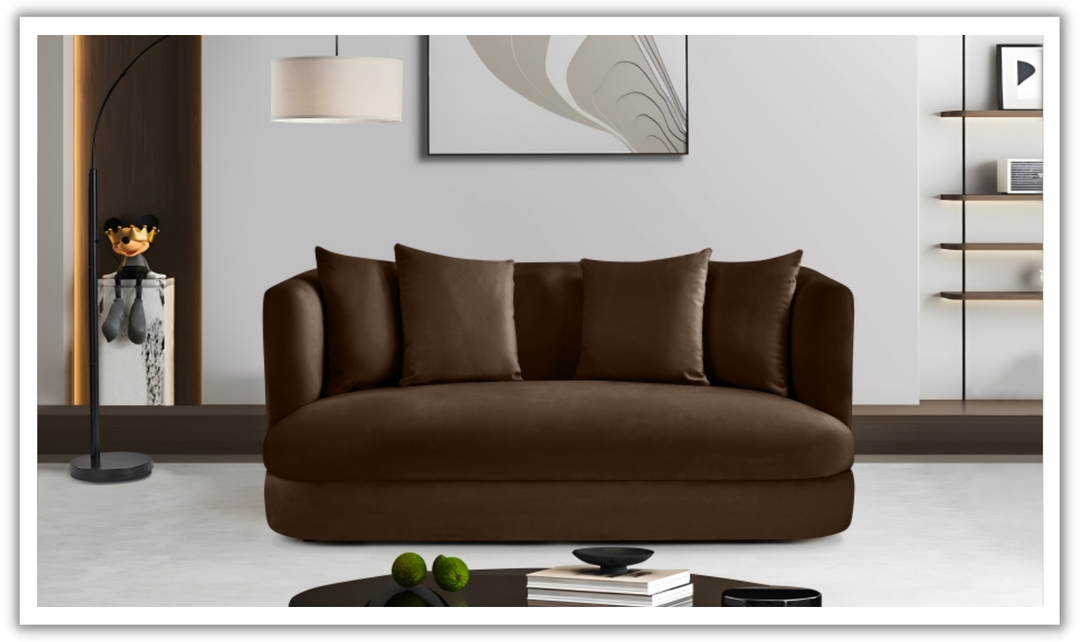 Meridian Furniture Alder 2-Seater Velvet Upholstered Loveseat-Jennifer Furniture