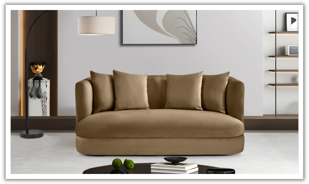 Meridian Furniture Alder 2-Seater Velvet Upholstered Loveseat-Jennifer Furniture