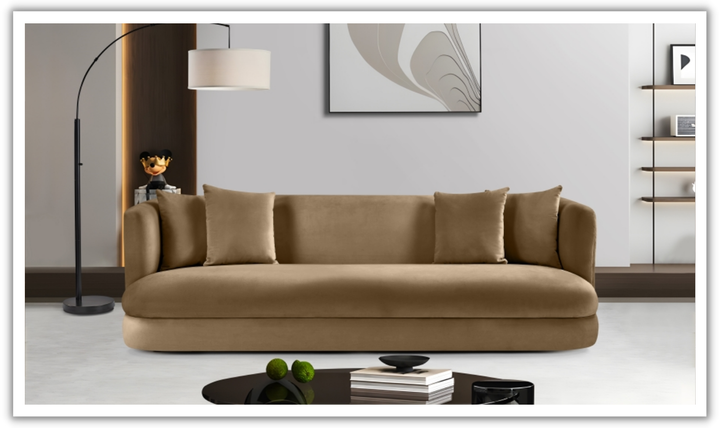 Meridian Furniture Alder 3-Seater Velvet Upholstered Sofa-Jennifer Furniture