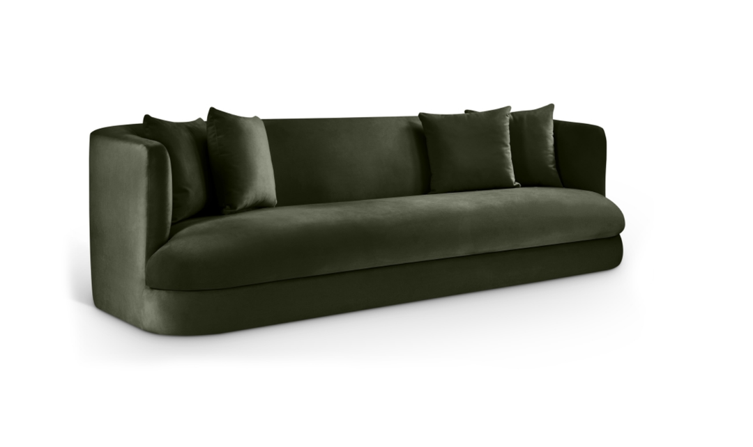 Meridian Furniture Alder 3-Seater Velvet Upholstered Sofa