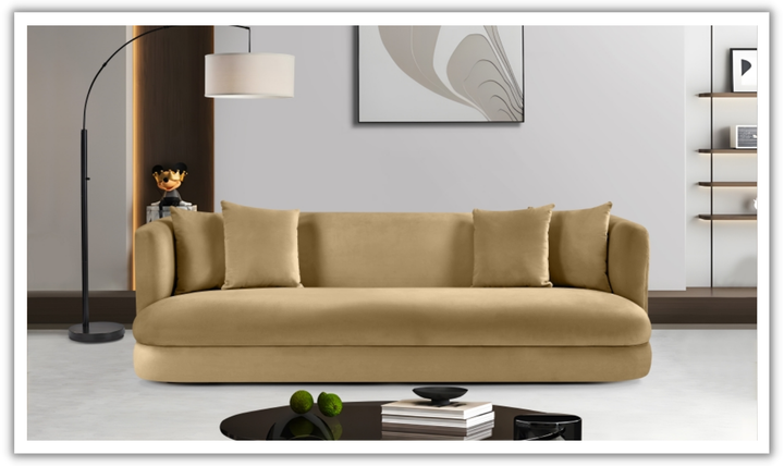 Meridian Furniture Alder 3-Seater Velvet Upholstered Sofa-Jennifer Furniture