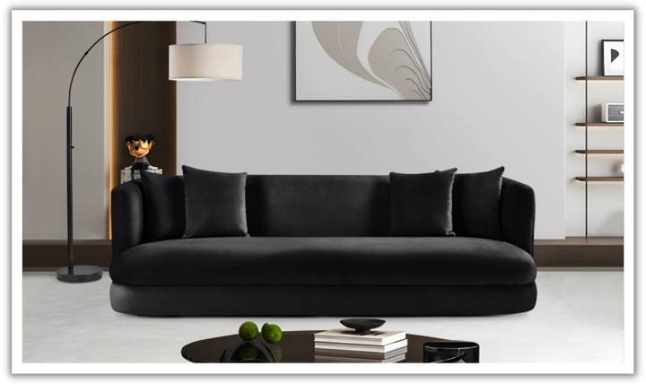 Meridian Furniture Alder 3-Seater Velvet Upholstered Sofa-Jennifer Furniture