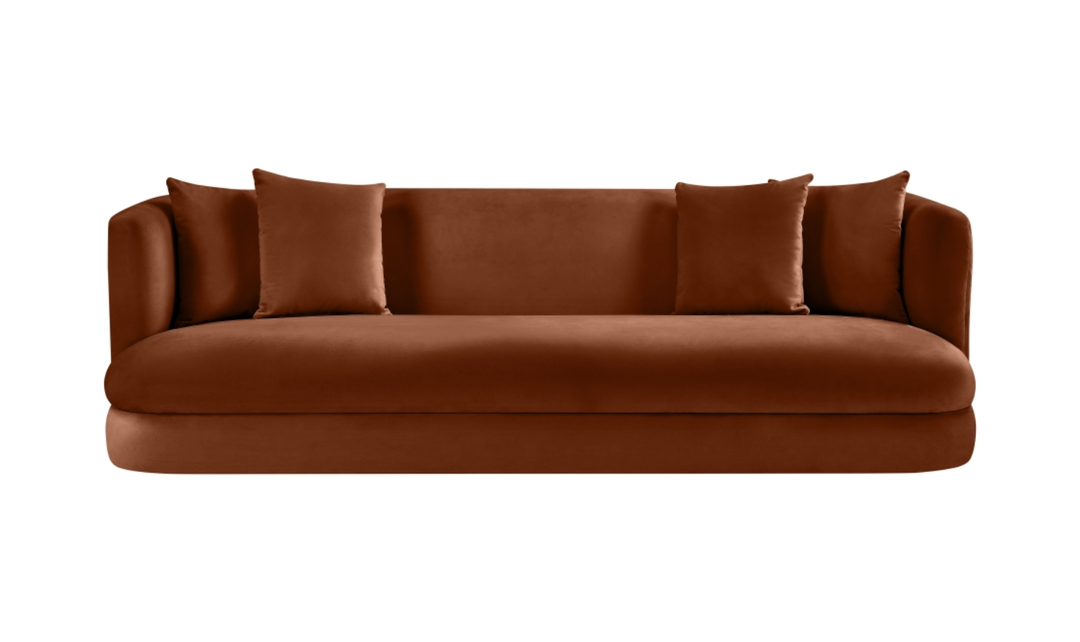 Meridian Furniture Alder 3-Seater Velvet Upholstered Sofa-Jennifer Furniture