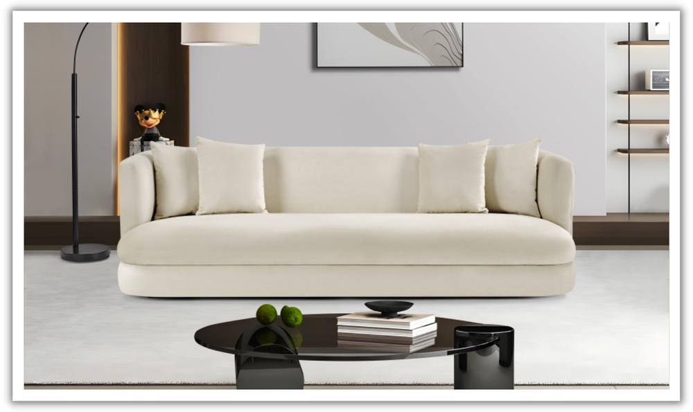 Meridian Furniture Alder 3-Seater Velvet Upholstered Sofa-Jennifer Furniture