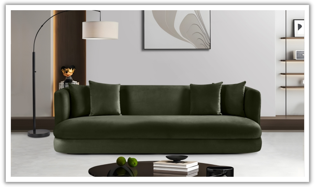 Meridian Furniture Alder 3-Seater Velvet Upholstered Sofa-Jennifer Furniture