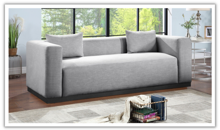Meridian Furniture Alfie 3-Seater Linen Textured Fabric Upholstered Sofa-jennifer furniture