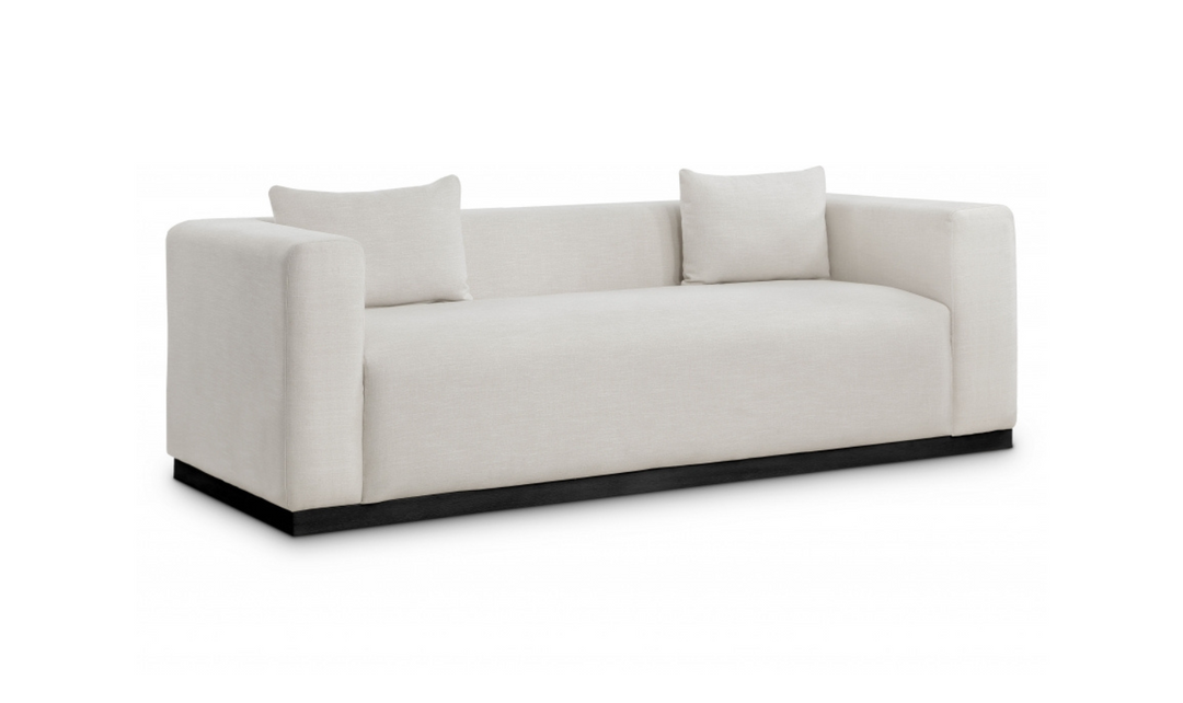 Meridian Furniture Alfie 3-Seater Linen Textured Fabric Sofa
