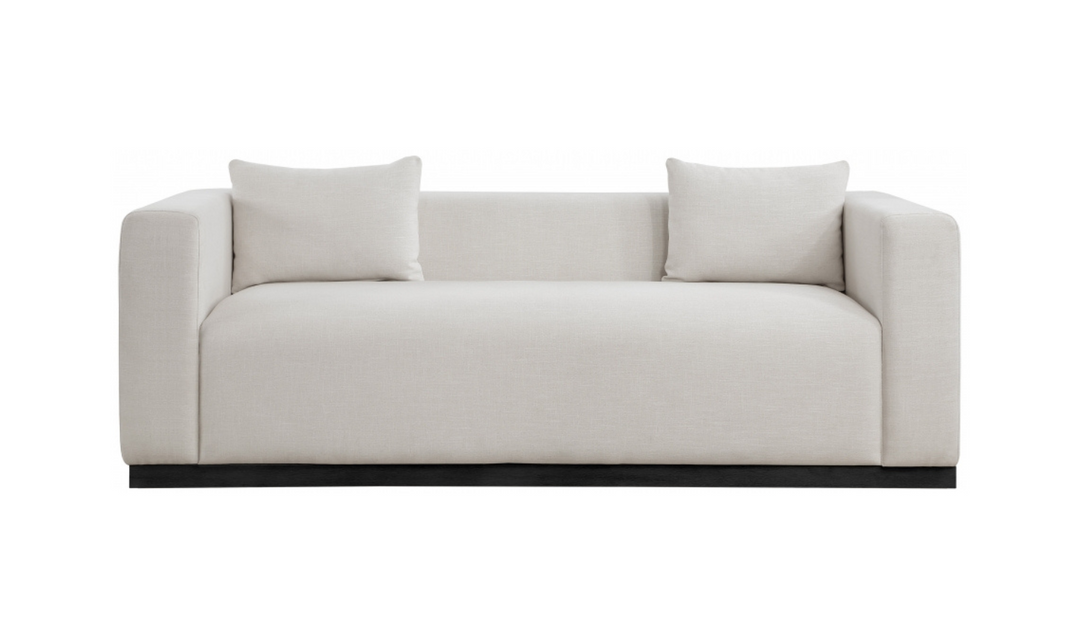 Meridian Furniture Alfie 3-Seater Linen Textured Fabric Sofa