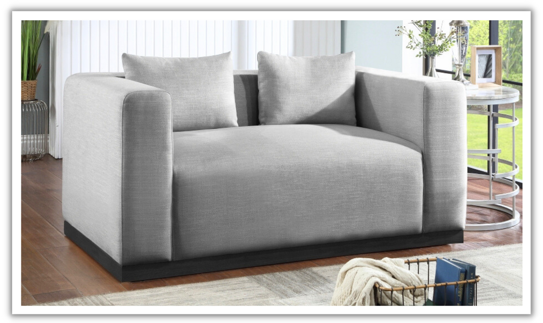 Meridian Furniture Alfie Linen Textured Fabric Loveseat